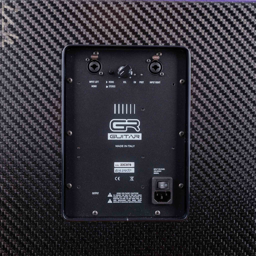 GR Audio AT G210A ST 600W 2x10" Active Guitar Cabinet Black Carbon Fiber