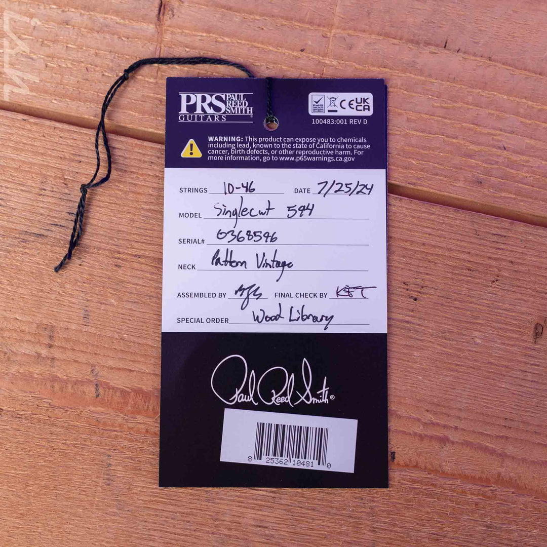 PRS Wood Library McCarty 594 Singlecut East Indian Rosewood Antique White Satin