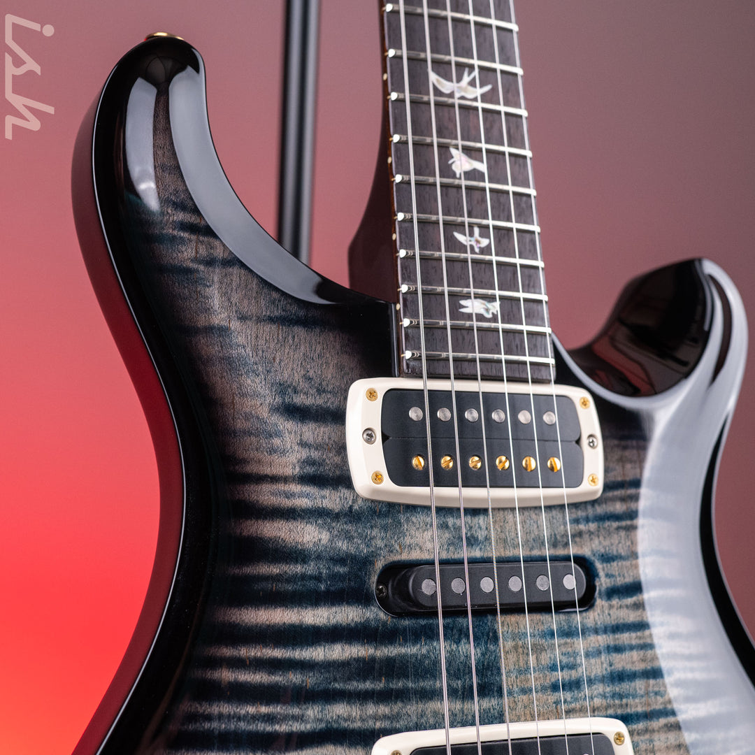 PRS Modern Eagle V 10-Top Faded Whale Blue w/ Black Wrap Burst Demo