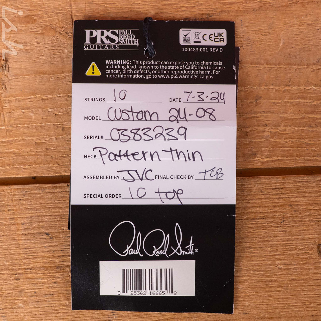 2024 PRS Custom 24-08 Charcoal Burst 10 Top