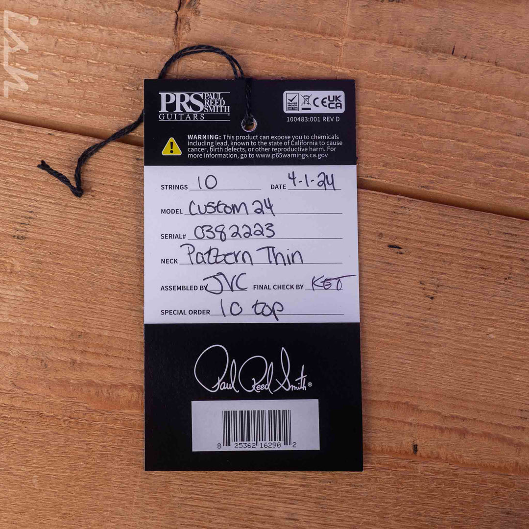 2024 PRS Custom 24 10-Top Electric Guitar Yellow Tiger