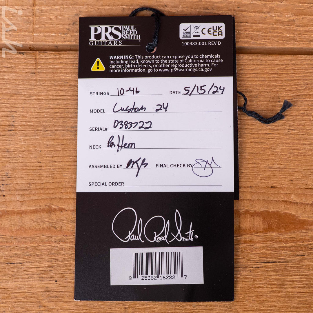 2024 PRS Custom 24 Electric Guitar Charcoal Burst