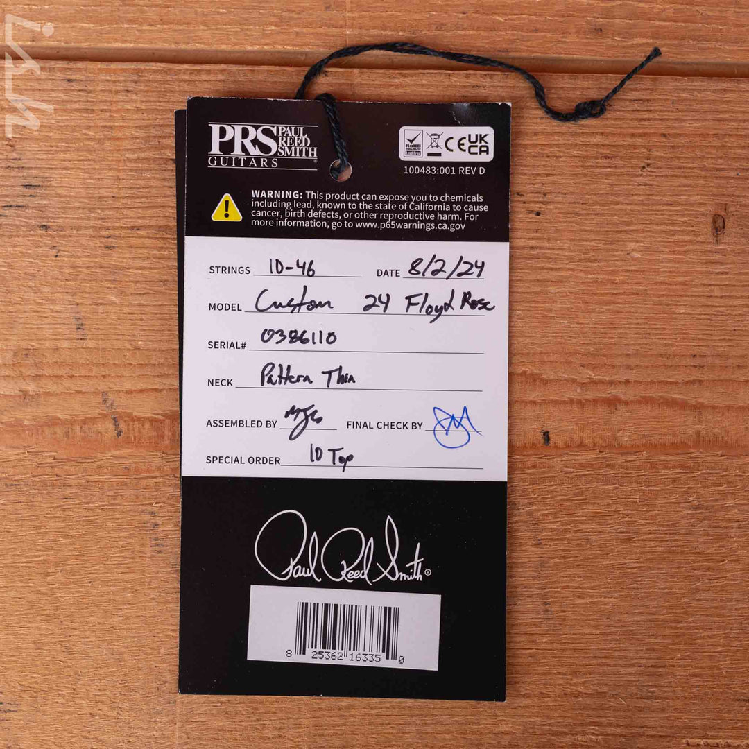 2024 PRS Custom 24 Floyd 10-Top Cobalt Smokeburst