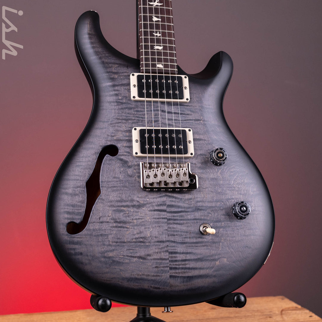 PRS CE 24 Semi-Hollow Faded Grey Black Wraparound Smokeburst Satin Finish Demo