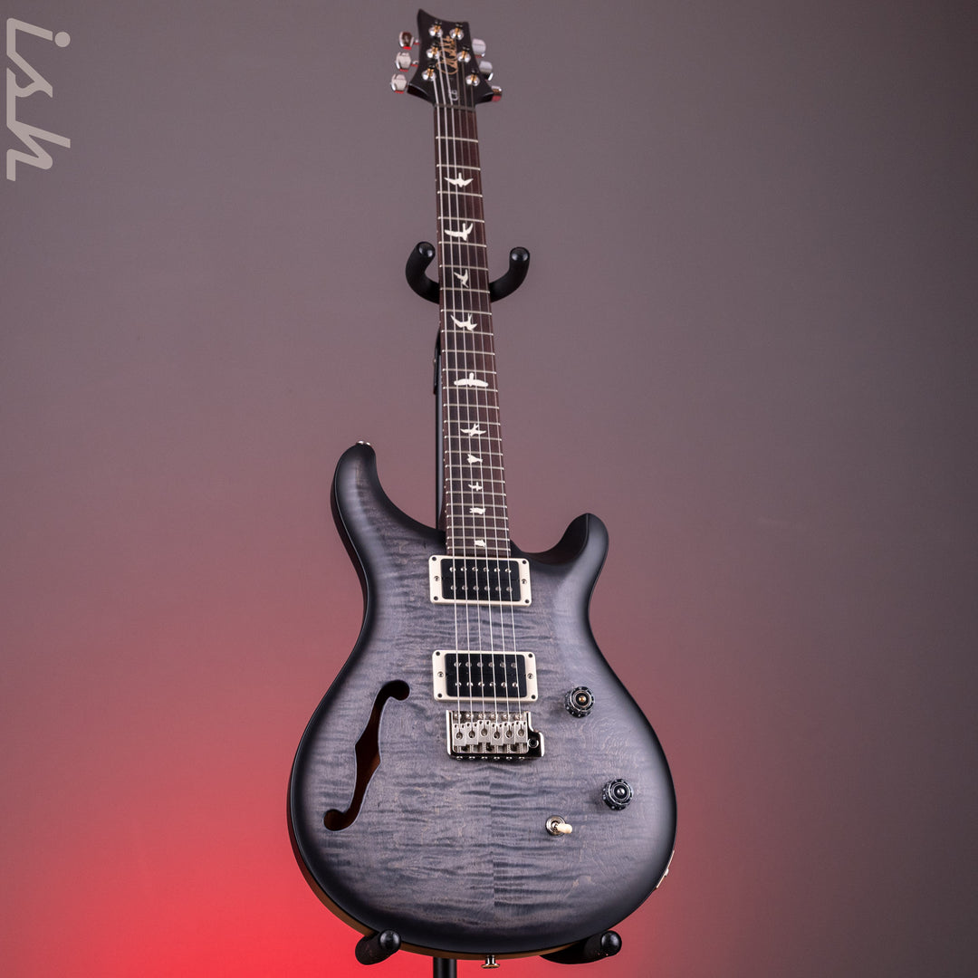 PRS CE 24 Semi-Hollow Faded Grey Black Wraparound Smokeburst Satin Finish Demo