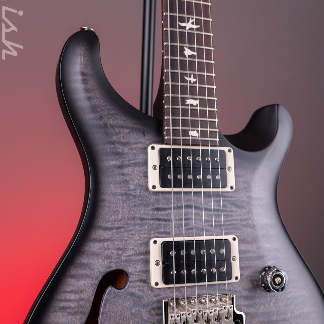 PRS CE 24 Semi-Hollow Faded Grey Black Wraparound Smokeburst Satin Finish Demo