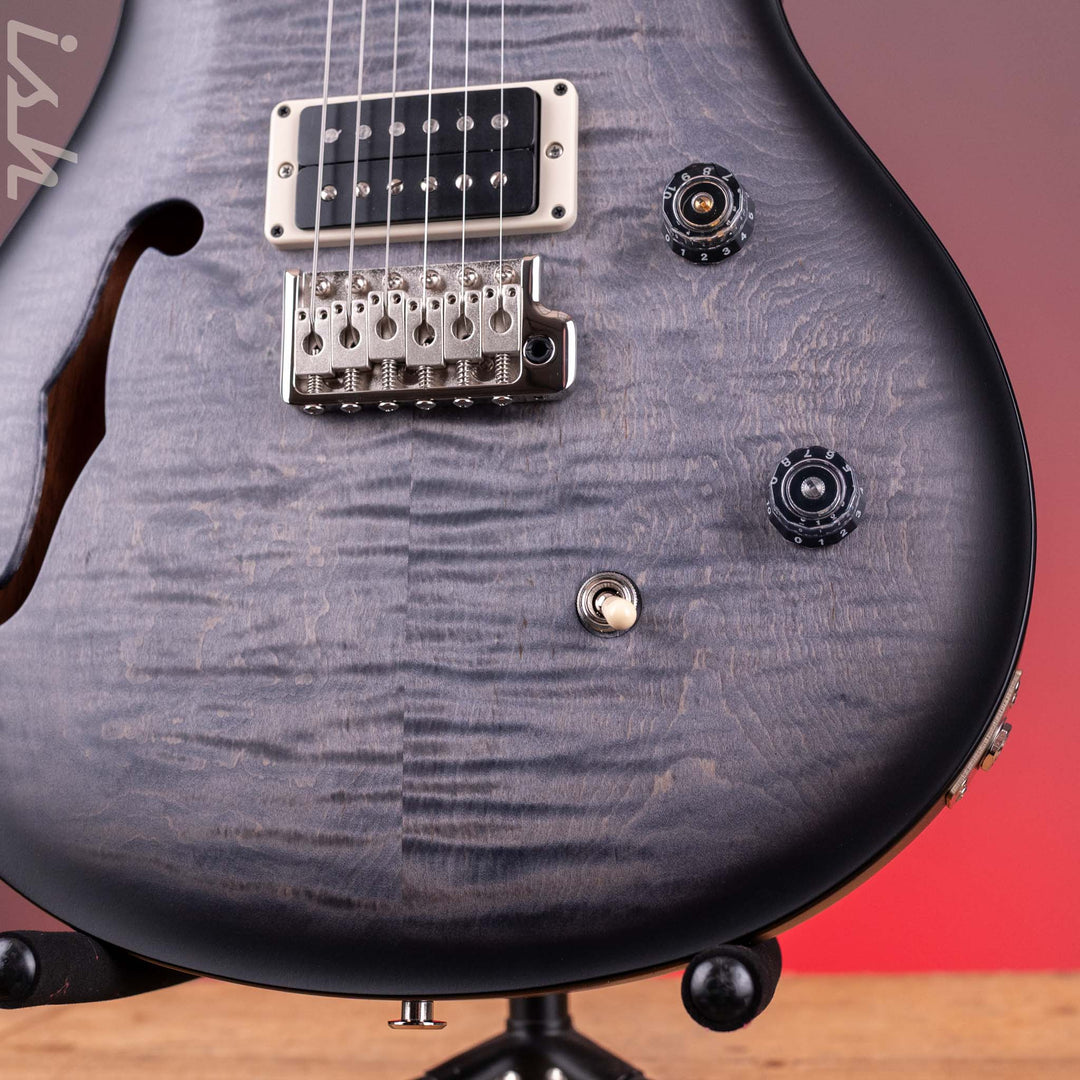 PRS CE 24 Semi-Hollow Faded Grey Black Wraparound Smokeburst Satin Finish Demo