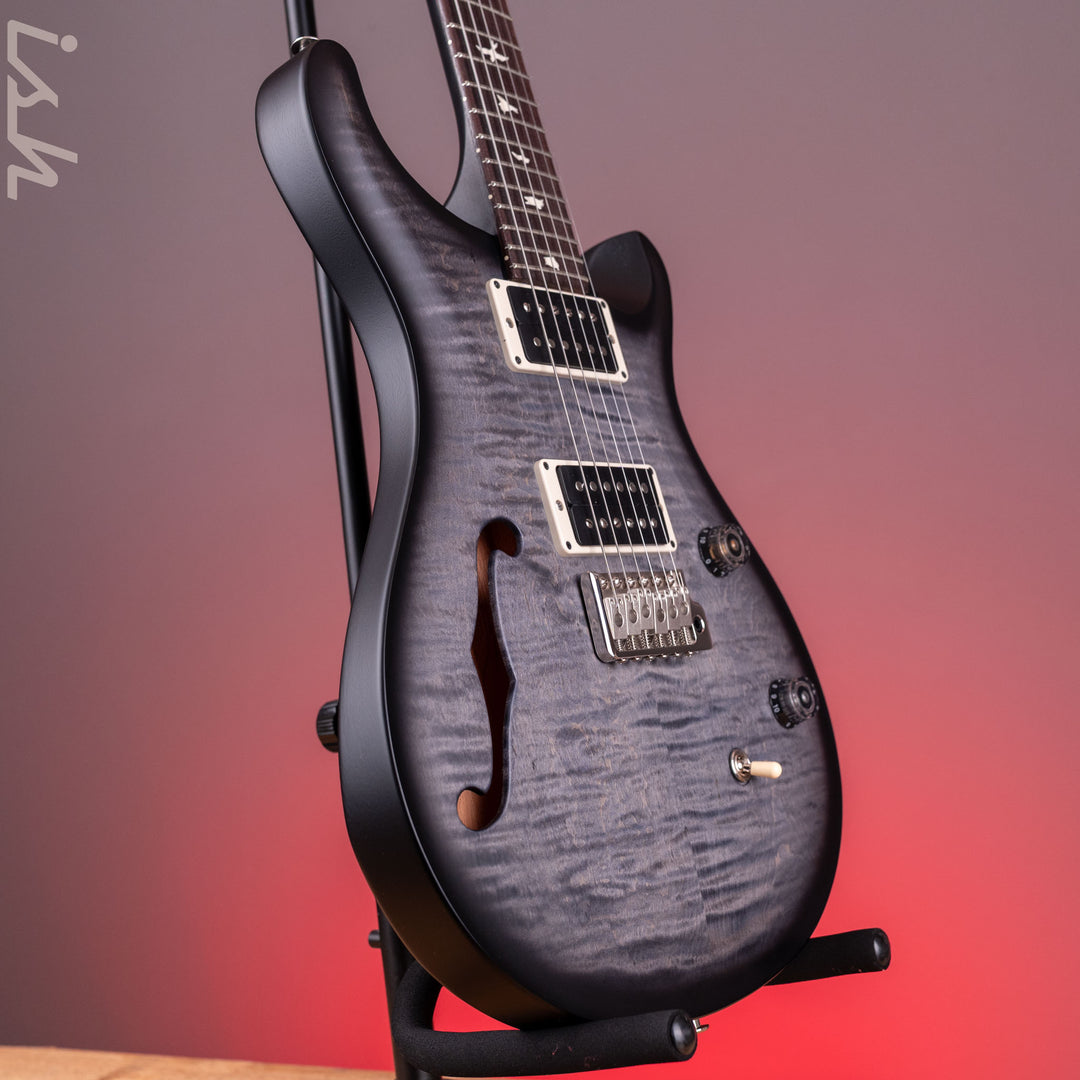 PRS CE 24 Semi-Hollow Faded Grey Black Wraparound Smokeburst Satin Finish Demo