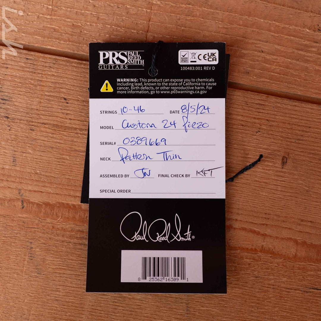2024 PRS Custom 24 Piezo Electric Guitar Faded Whale Blue