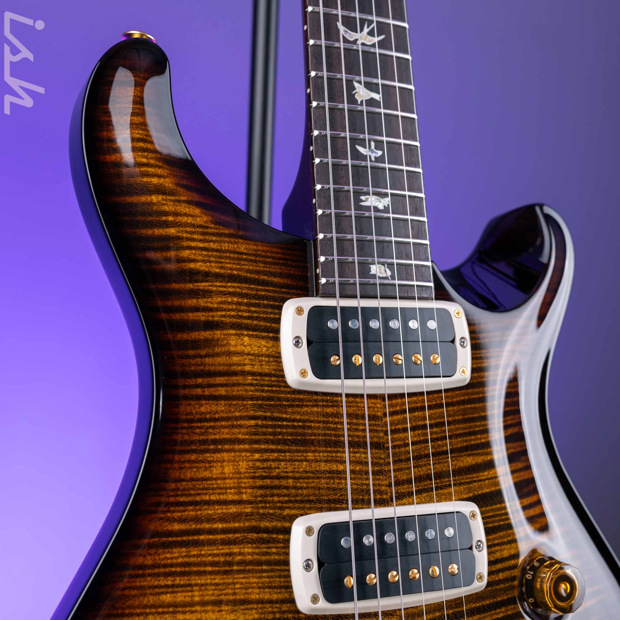 PRS Custom 24-08 10-Top Black Gold Wraparound Burst – Ish Guitars