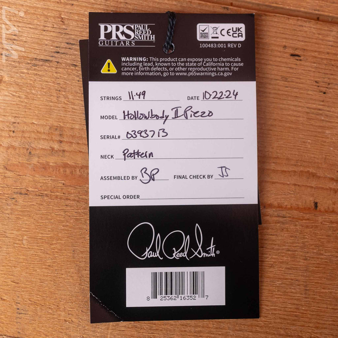 PRS Hollowbody II Piezo Electric Guitar Charcoal