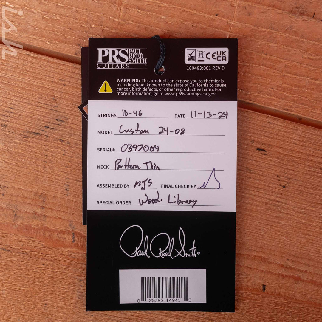 PRS Wood Library Custom 24-08 10-Top Cobalt Blue