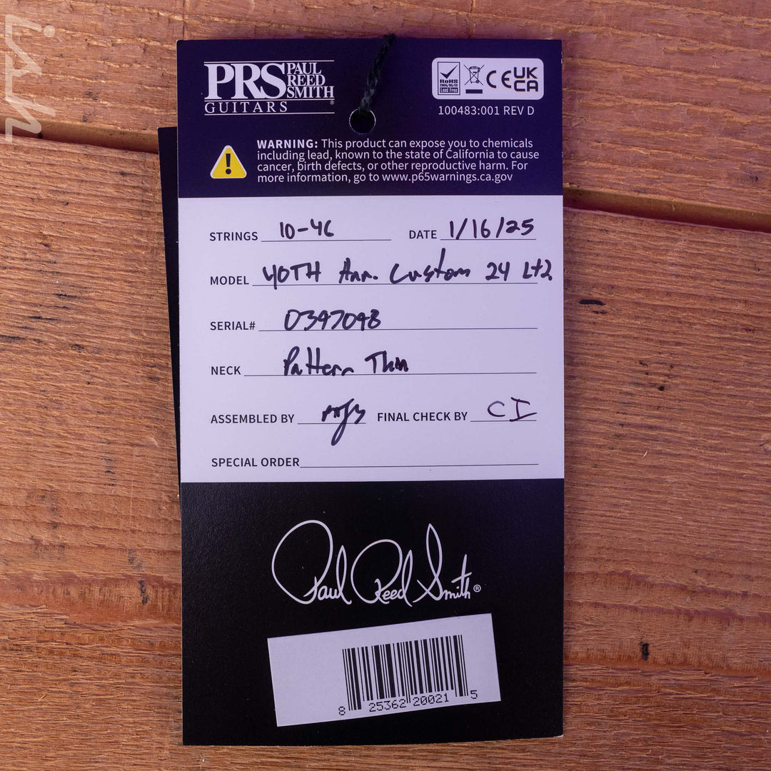 PRS Custom 24 40th Anniversary Tiger Eye