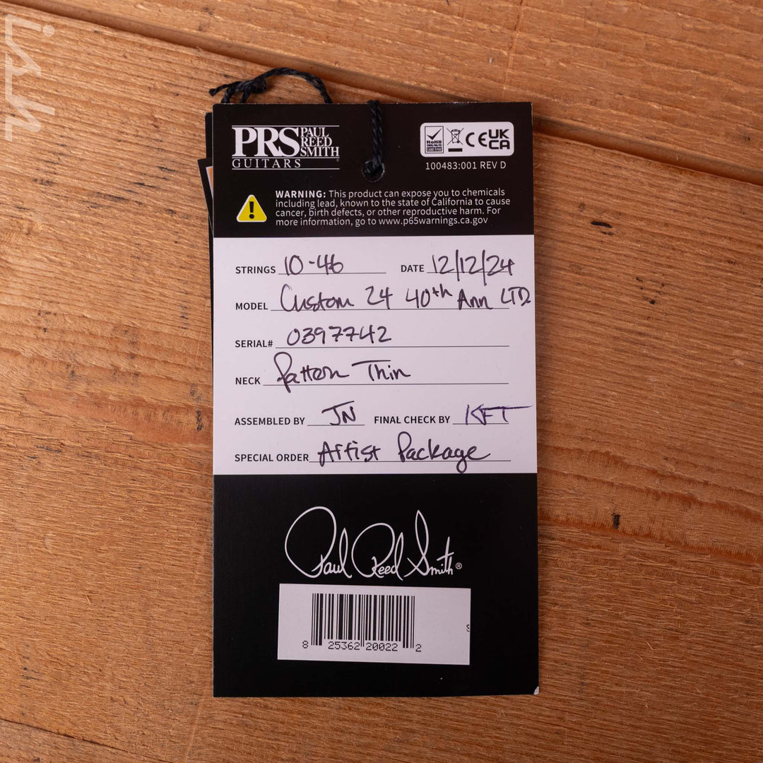 PRS 40th Anniversary Custom 24 Limited Edition Sub Zero Smokeburst