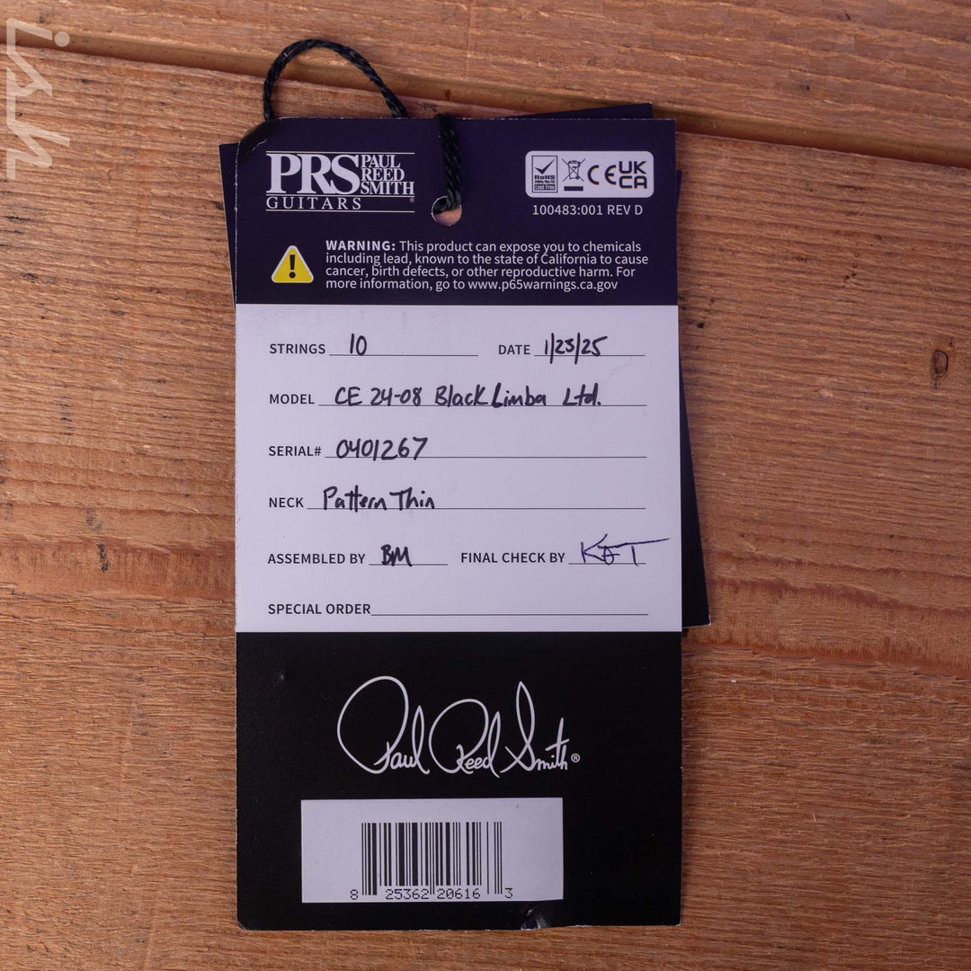 PRS CE 24-08 Black Limba Limited Edition