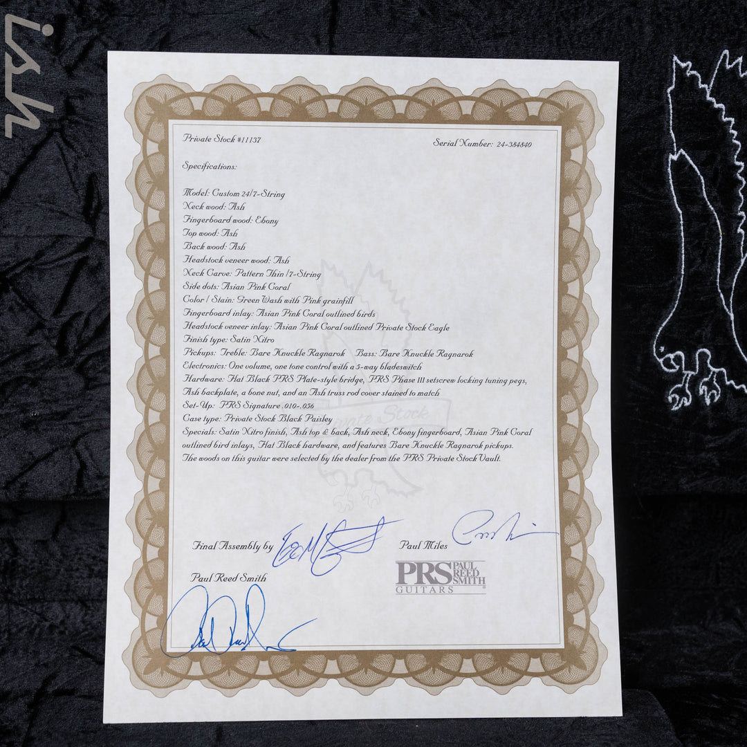 PRS Private Stock Custom 24 7-String Swamp Ash &amp; Bare Knuckle Pickups