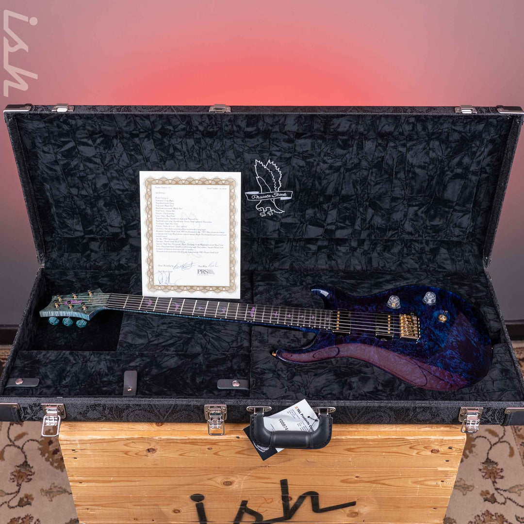PRS Custom 24 Private Stock Aqua Violet Fade Burl