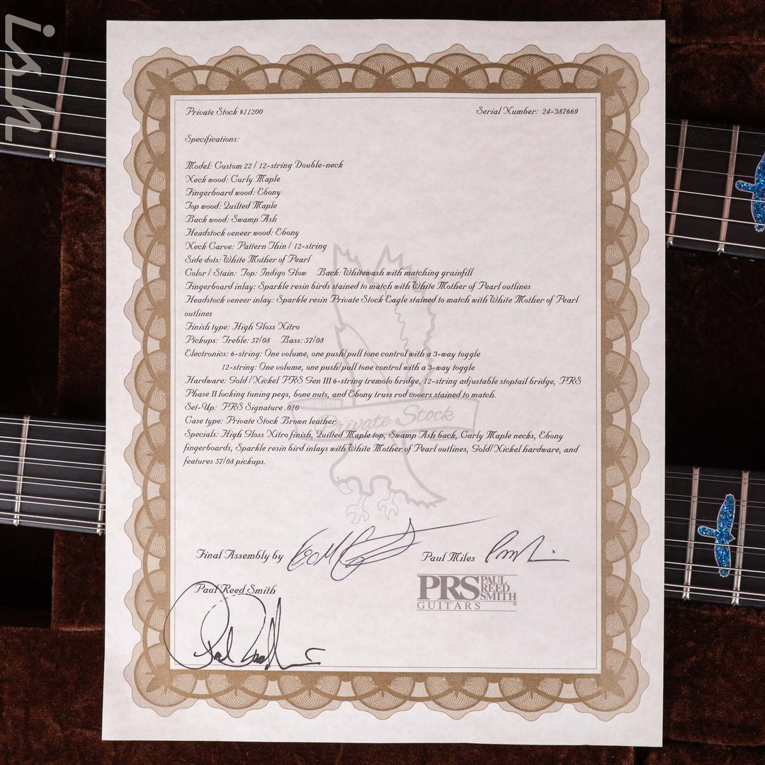 2024 PRS Private Stock Custom 22 / 12-String Double Neck Indigo Glow