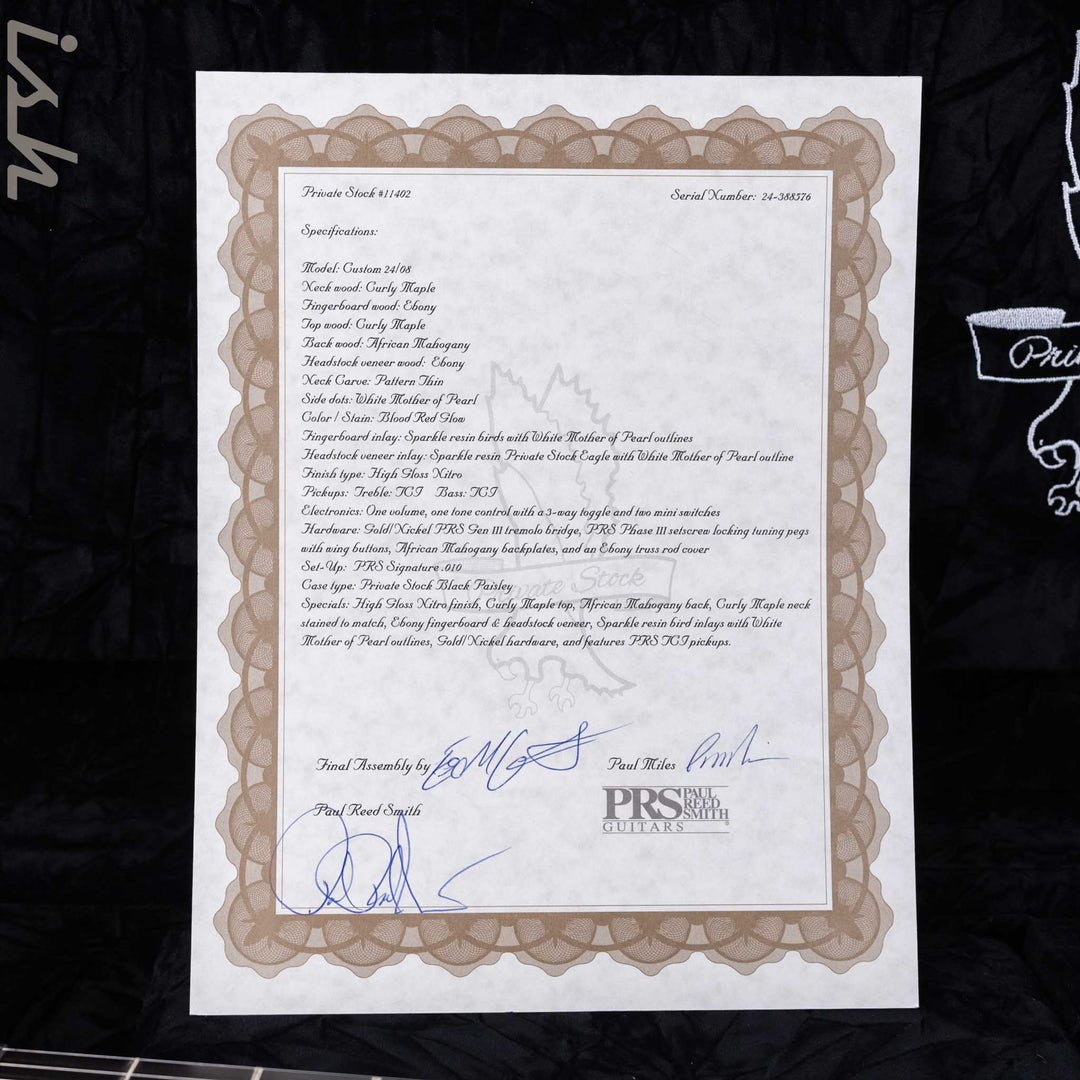 PRS Private Stock Custom 24-08 Blood Red Glow