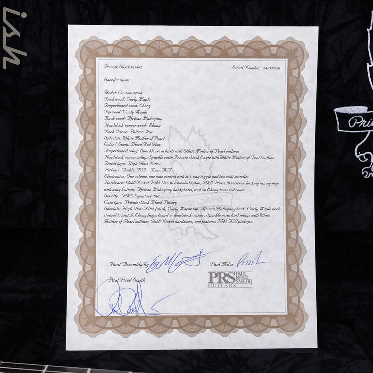 PRS Private Stock Custom 24-08 Blood Red Glow