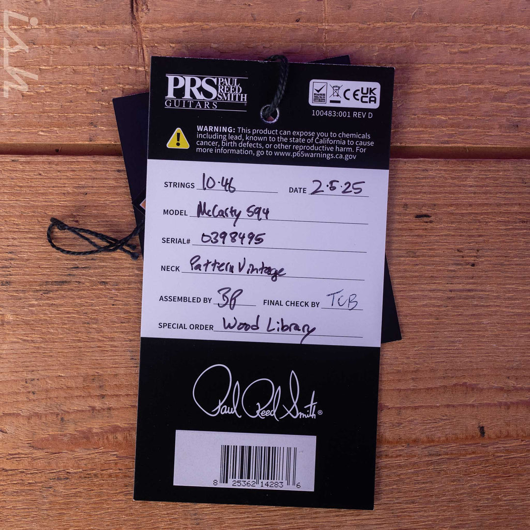 PRS Wood Library McCarty 594 10-Top Yellow Tiger