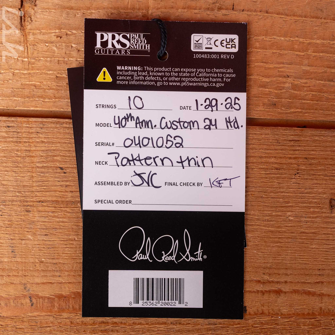 PRS 40th Anniversary Custom 24 Limited Edition Sub Zero Smokeburst