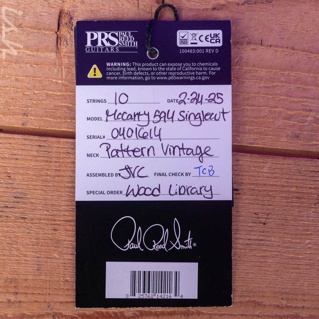 2025 PRS Wood Library McCarty 594 Singlecut 10-Top Jade
