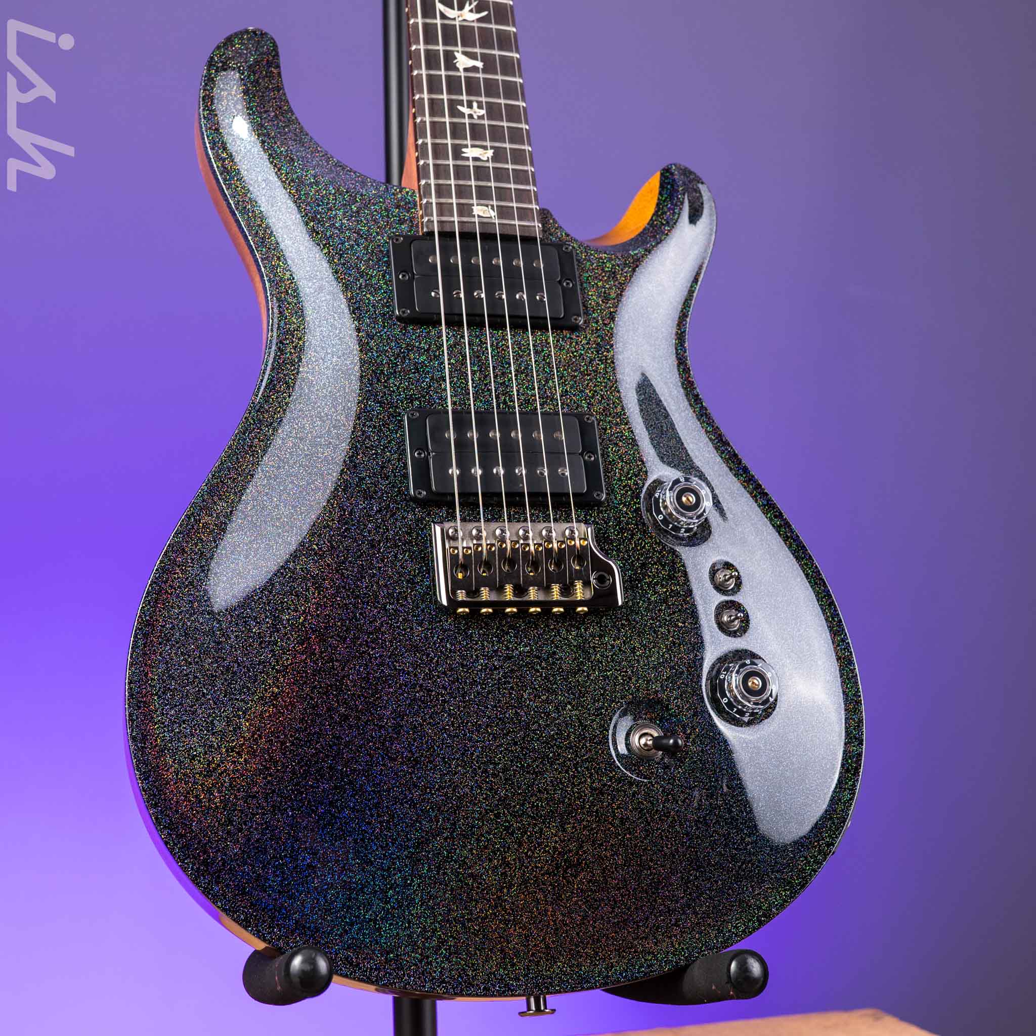 PRS Custom 24-08 Black Rainbow Holoflake Custom Color 85/15s – Ish