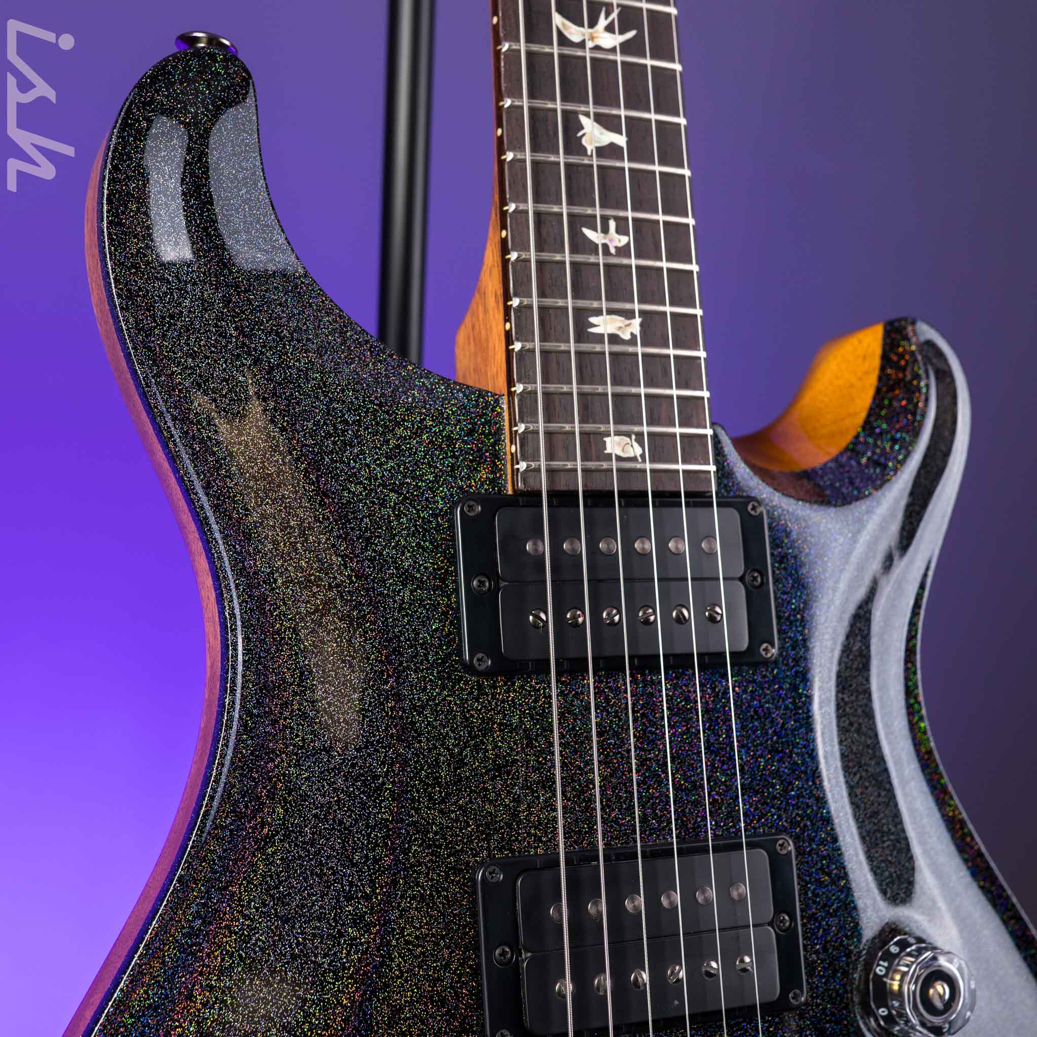 PRS Custom 24-08 Black Rainbow Holoflake Custom Color 85/15s – Ish