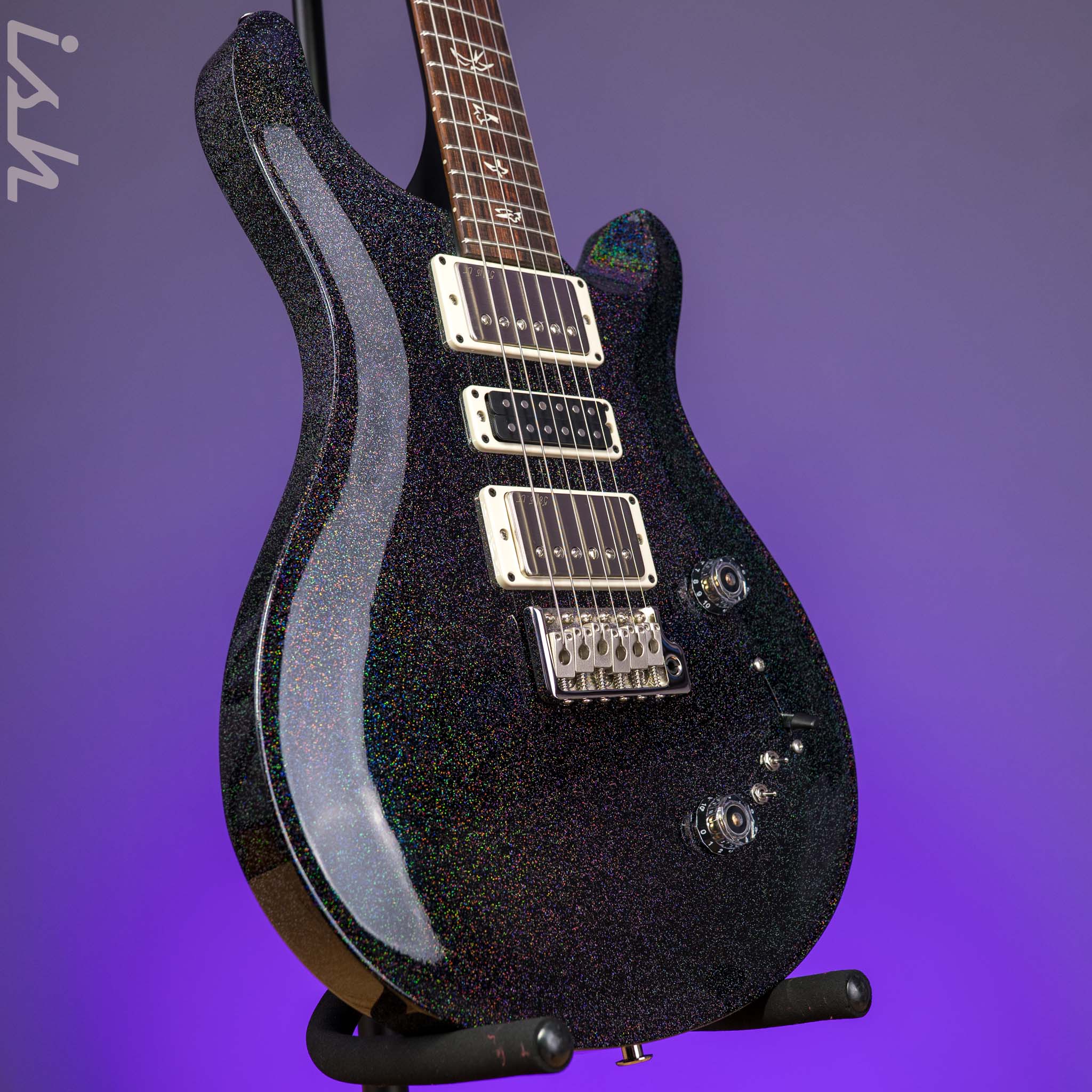PRS Swamp Ash Special Black Rainbow Holoflake – Ish Guitars