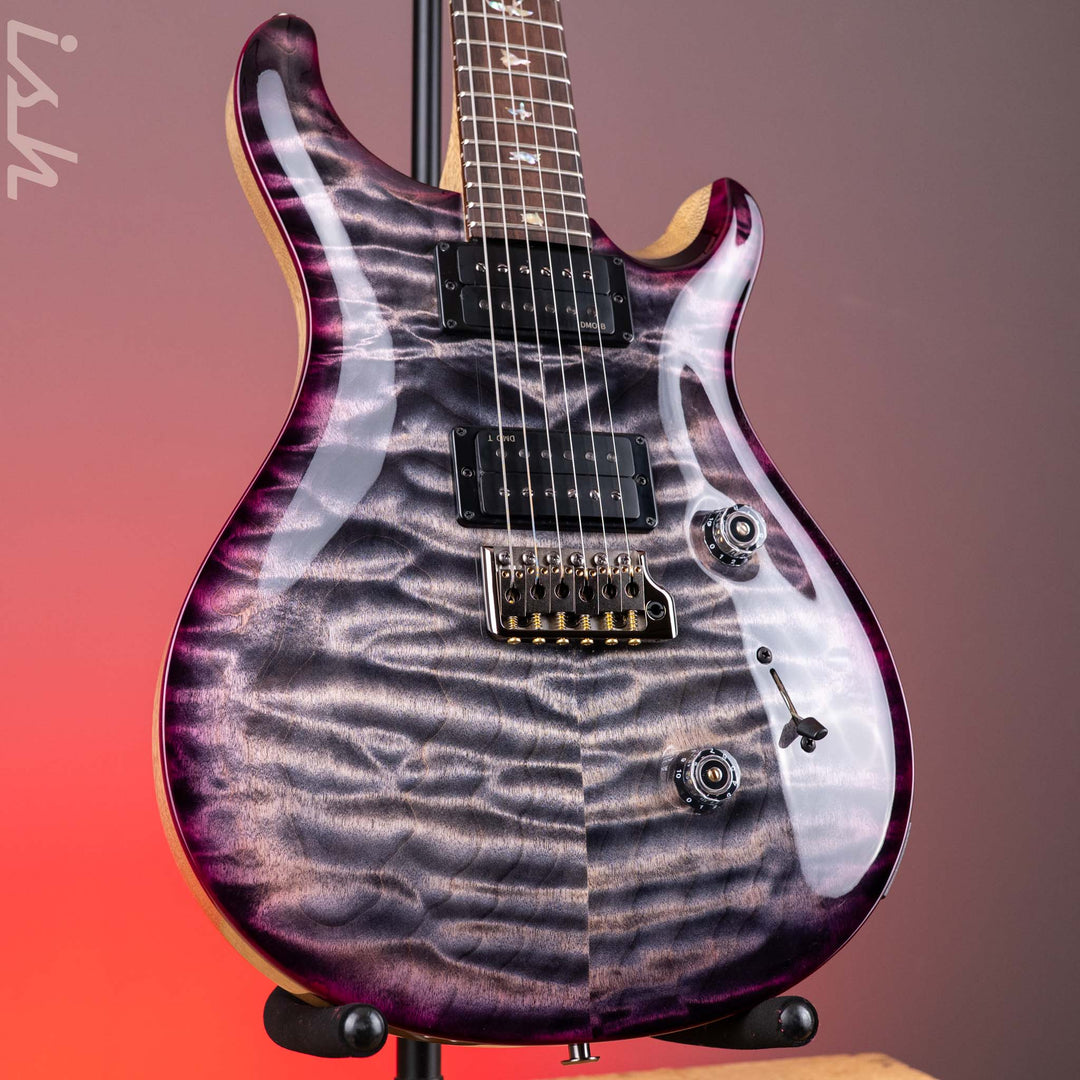 PRS Custom 24 Wood Library 10-Top Quilt Charcoal Purple Burst