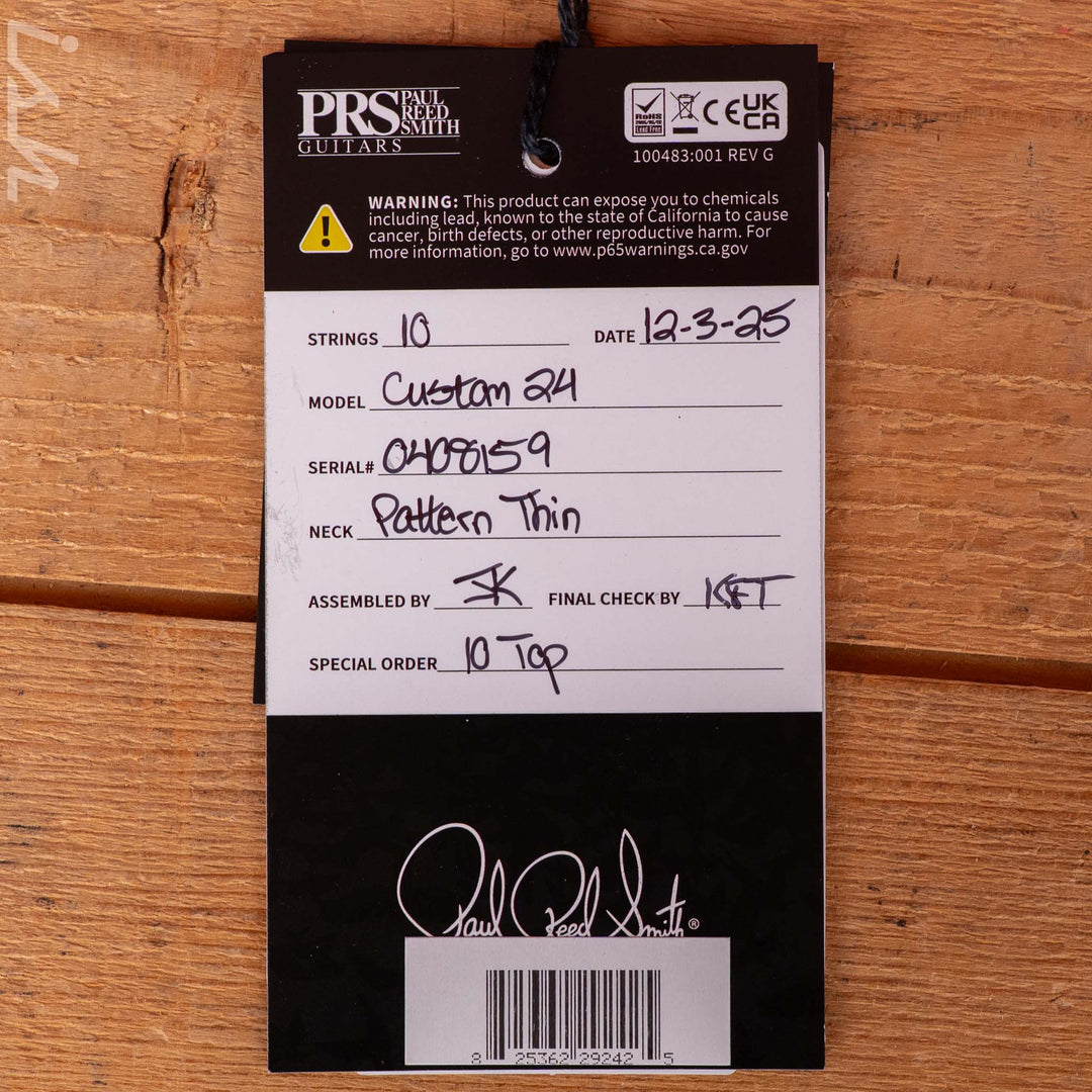 PRS Custom 24 Wood Library 10-Top Quilt Charcoal Purple Burst