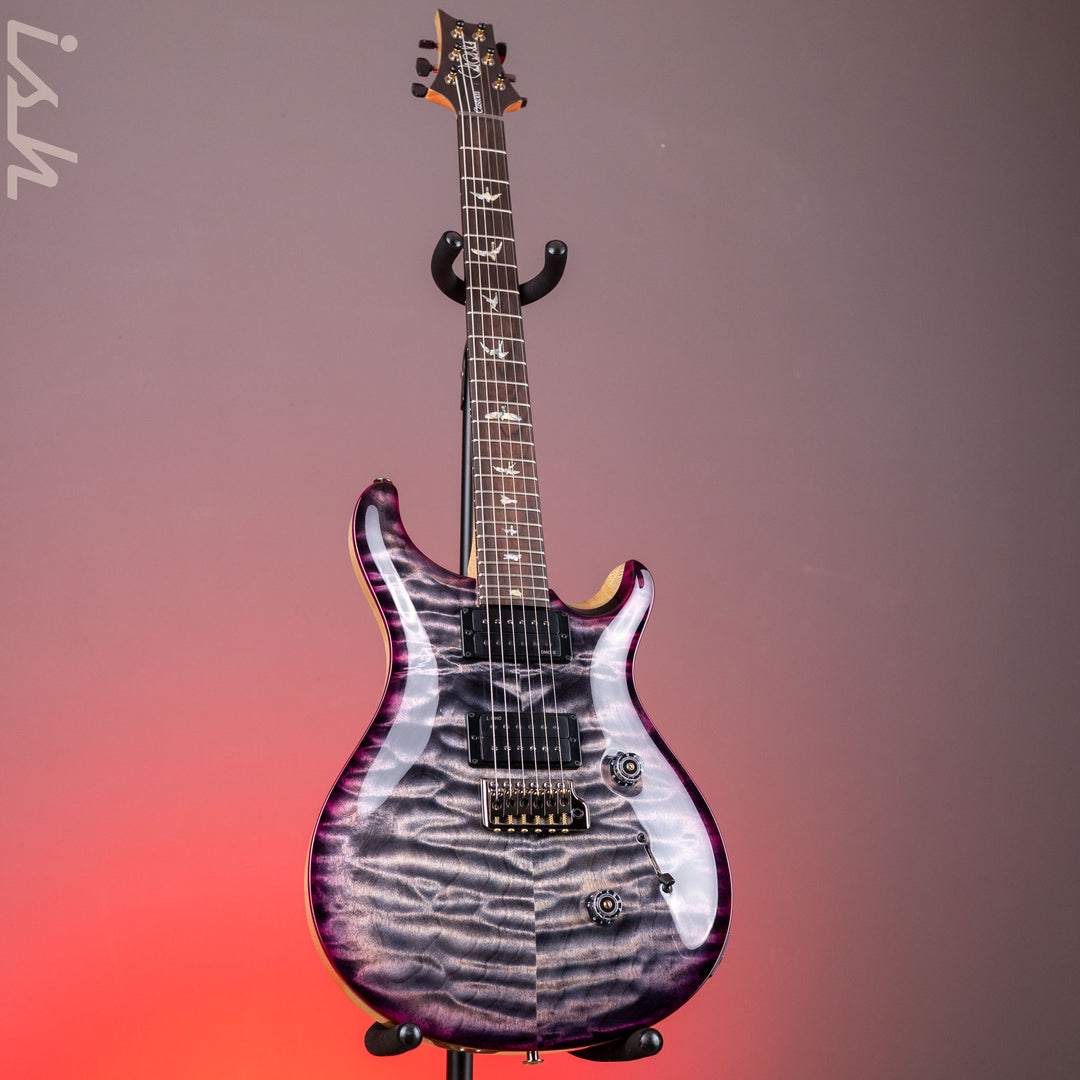 PRS Custom 24 Wood Library 10-Top Quilt Charcoal Purple Burst