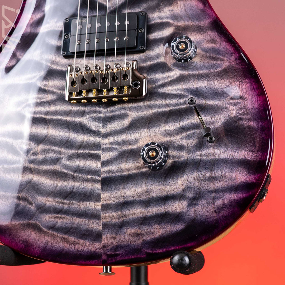PRS Custom 24 Wood Library 10-Top Quilt Charcoal Purple Burst