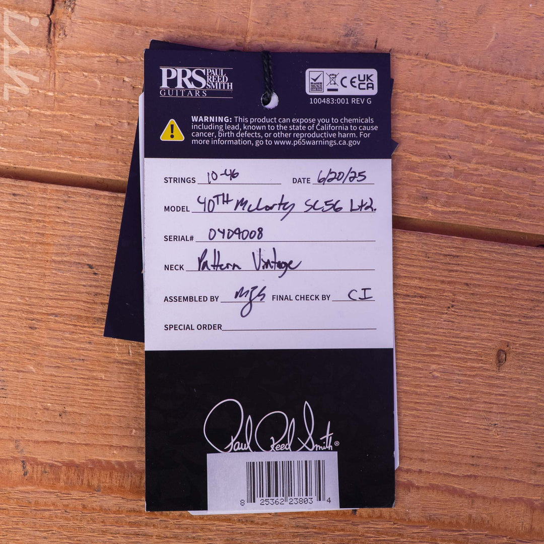 PRS McCarty SC56 40th Anniversary Limited Edition Black Rainbow Holoflake