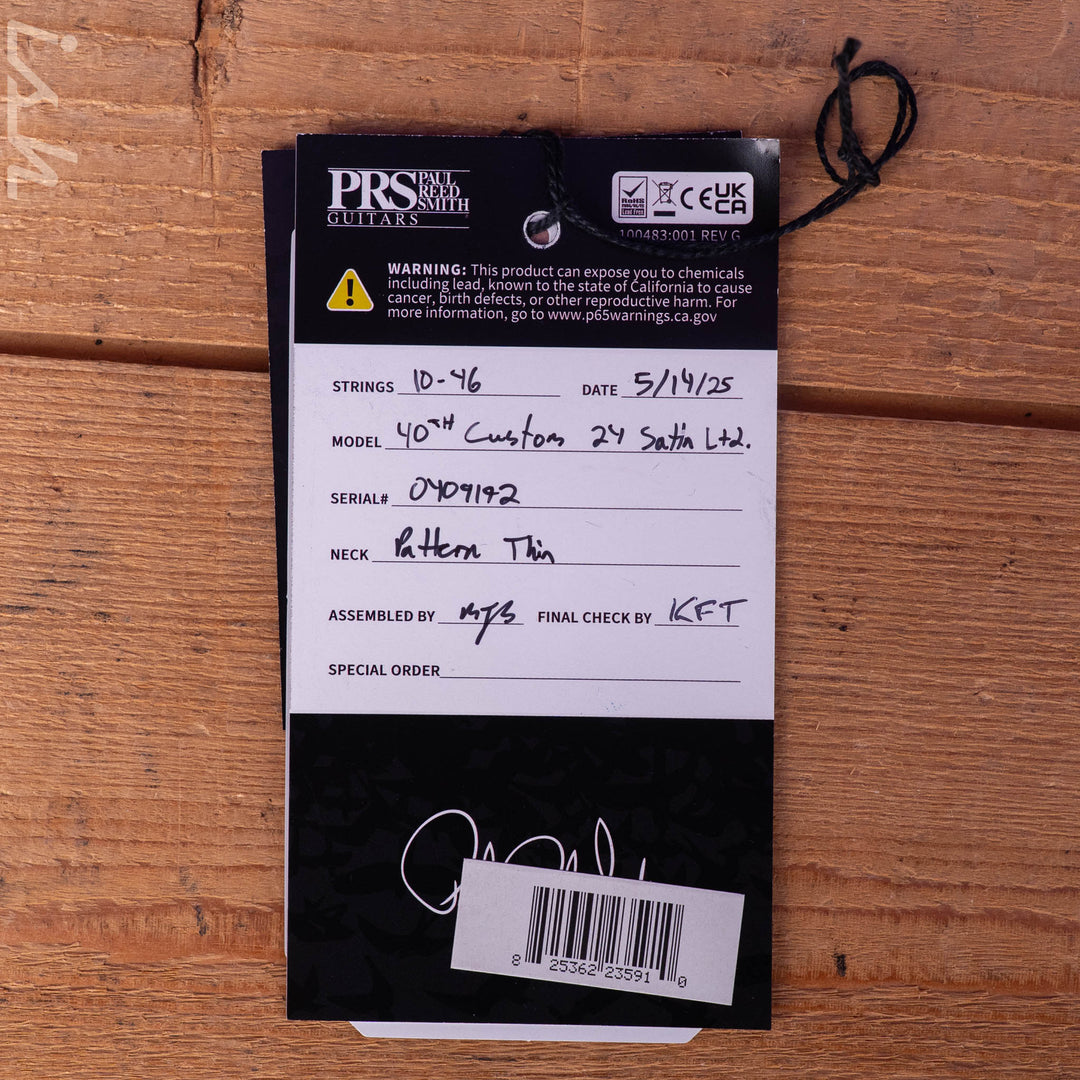 PRS Custom 24 Satin Limited Edition 40th Anniversary Charcoal