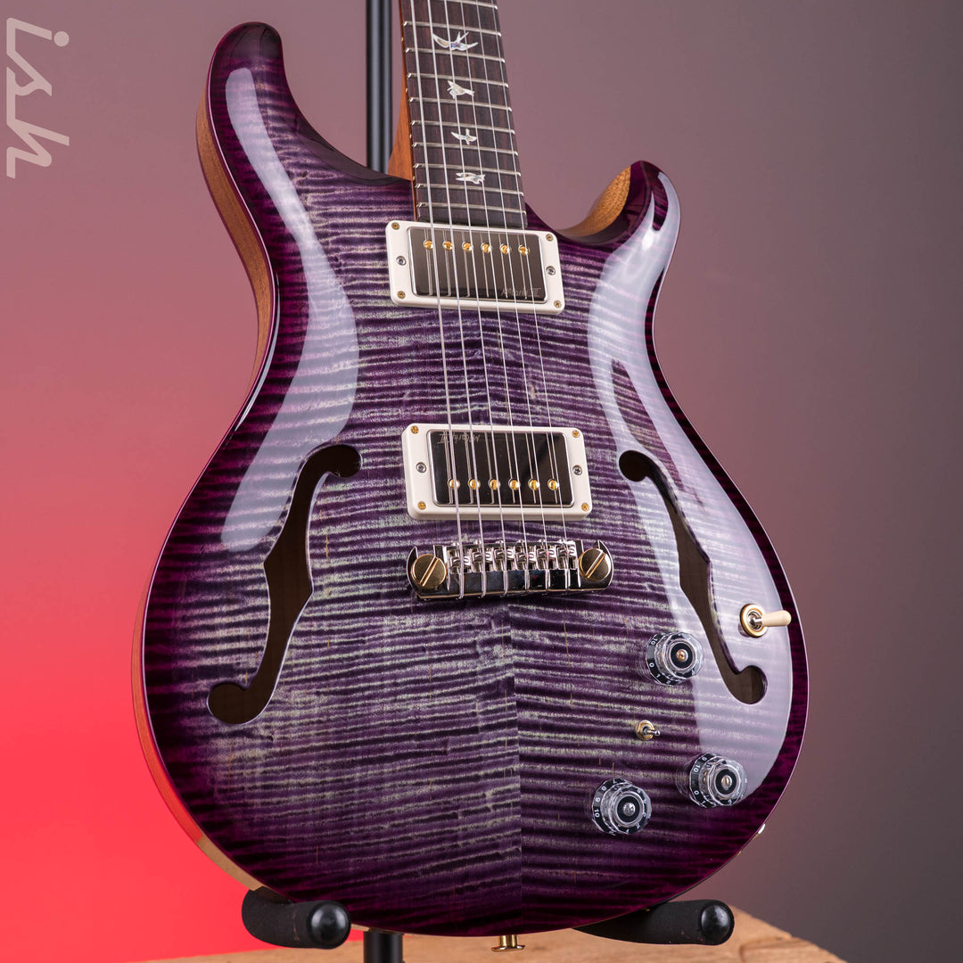 PRS Hollowbody II Piezo 10-Top Faded Purple Wrap Smokeburst w/ Natural Sides