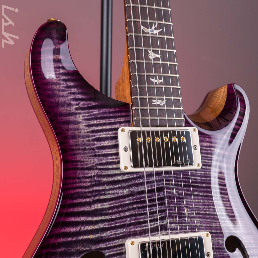 PRS Hollowbody II Piezo 10-Top Faded Purple Wrap Smokeburst w/ Natural Sides