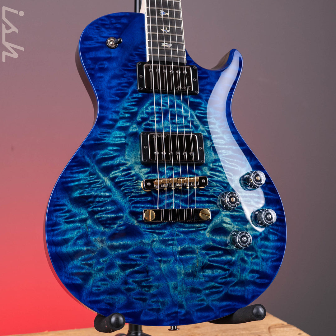 PRS Wood Library McCarty 594 Singlecut 10-Top Quilt River Blue Wrap Smokeburst