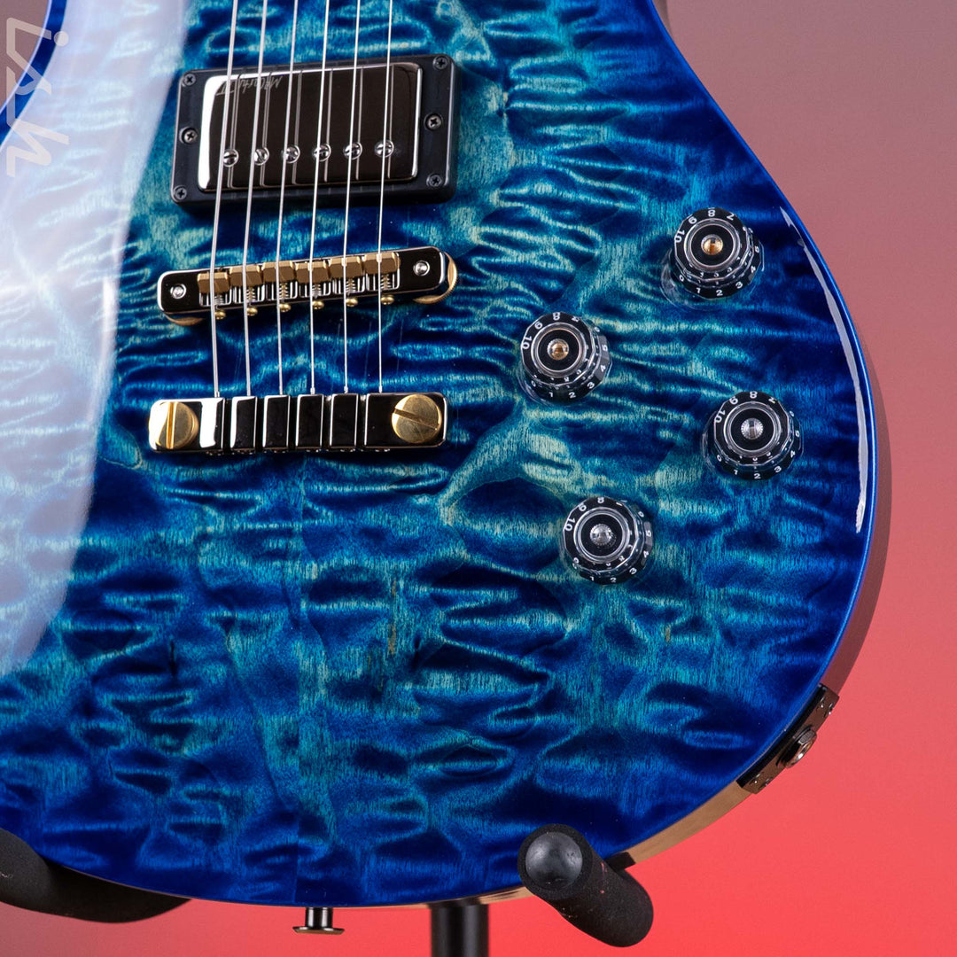 PRS Wood Library McCarty 594 Singlecut 10-Top Quilt River Blue Wrap Smokeburst