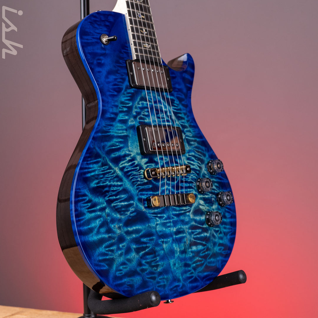 PRS Wood Library McCarty 594 Singlecut 10-Top Quilt River Blue Wrap Smokeburst