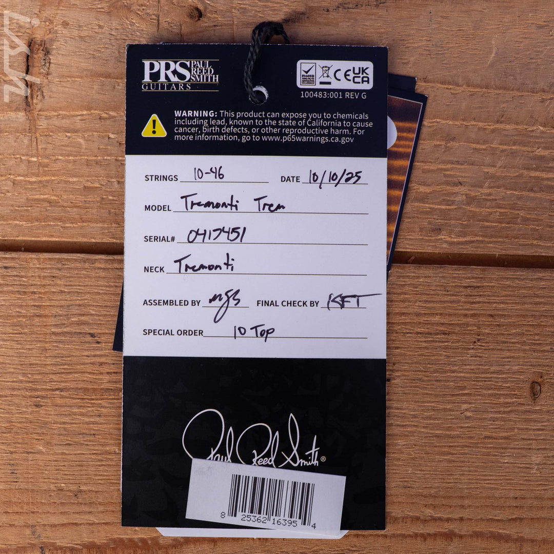 PRS Tremonti 10-Top Fire Smokeburst
