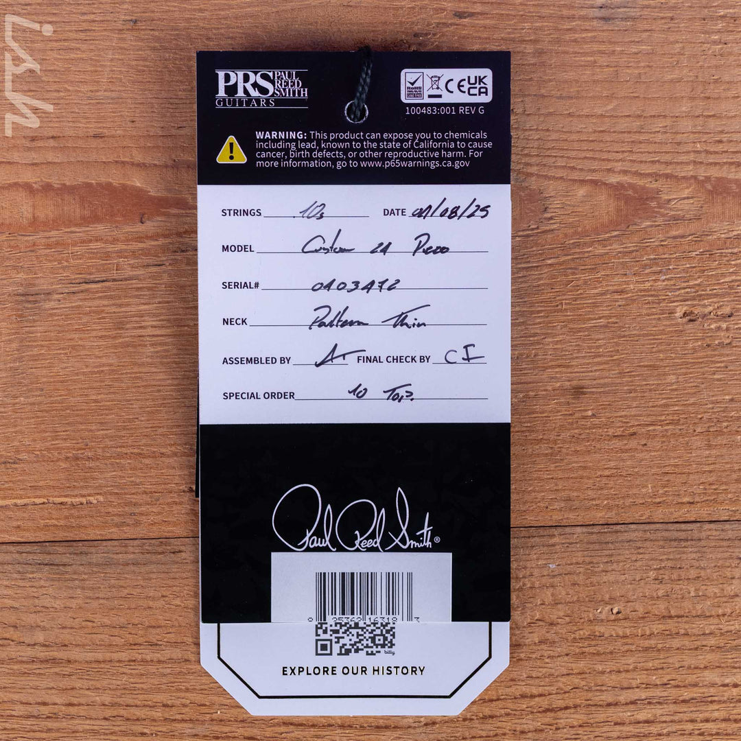 PRS Custom 24 Piezo 10-Top Charcoal