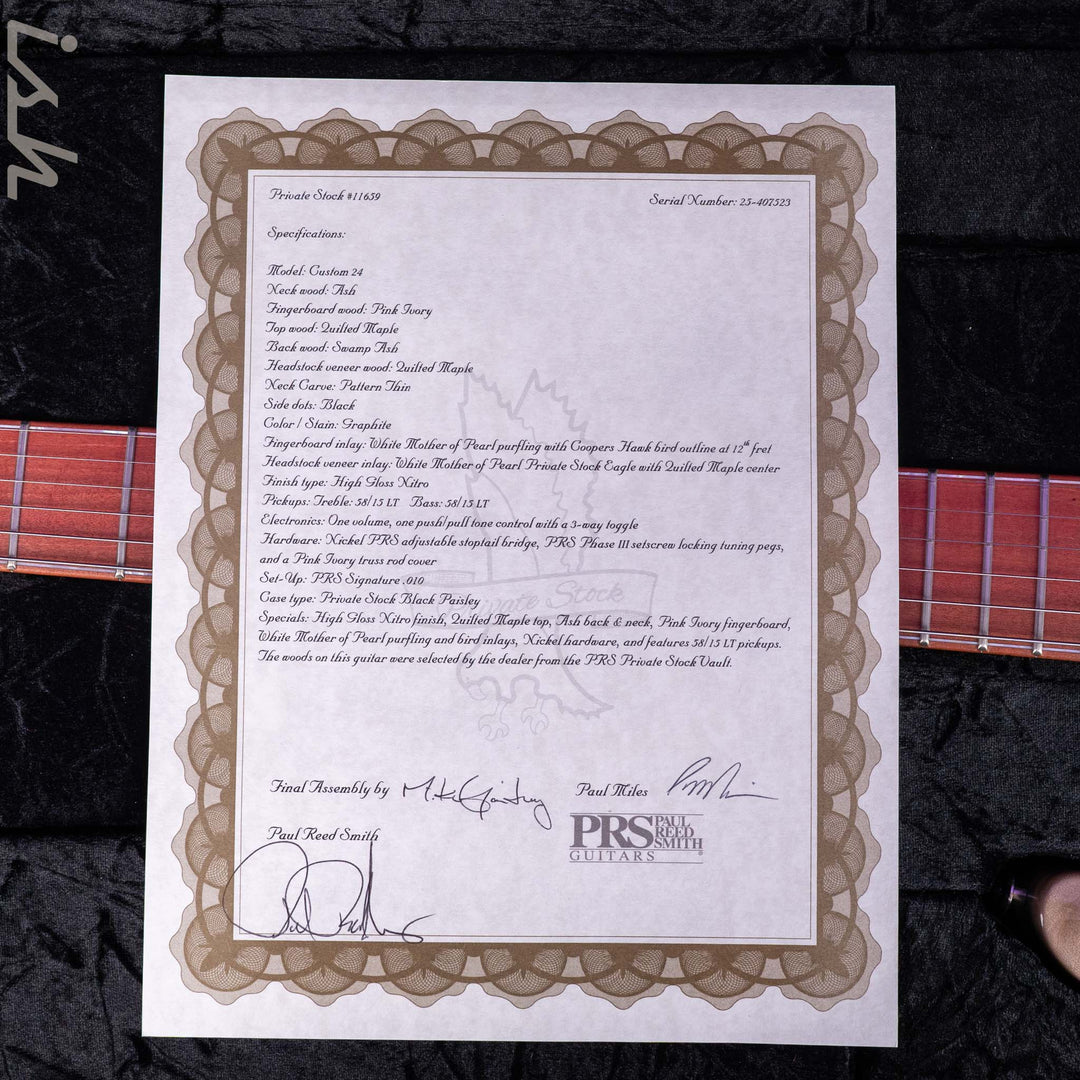 PRS Private Stock Custom 24 Stoptail Graphite
