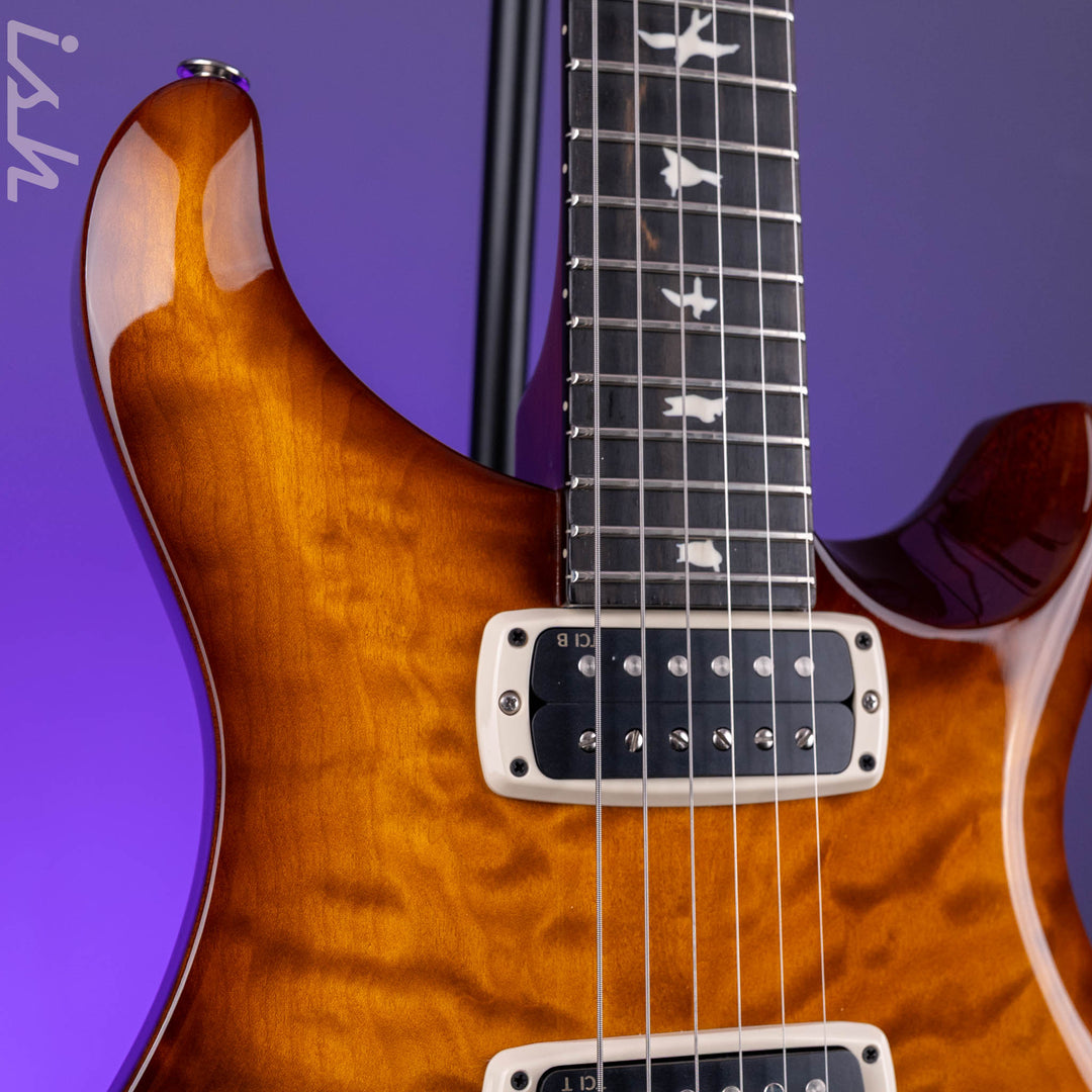 PRS S2 Custom 24-08 Quilt Amber Sunburst Ebony Fretboard