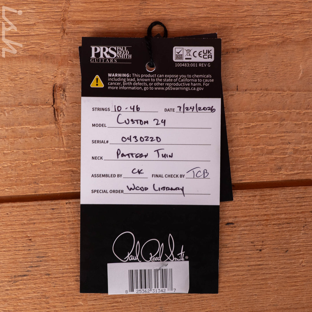 PRS Wood Library Custom 24 One-Piece 10-Top Quilt Amaretto Fade Ish 15th Anniversary