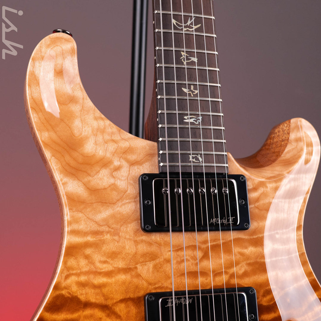 PRS Wood Library Custom 24 One-Piece 10-Top Quilt Amaretto Fade Ish 15th Anniversary