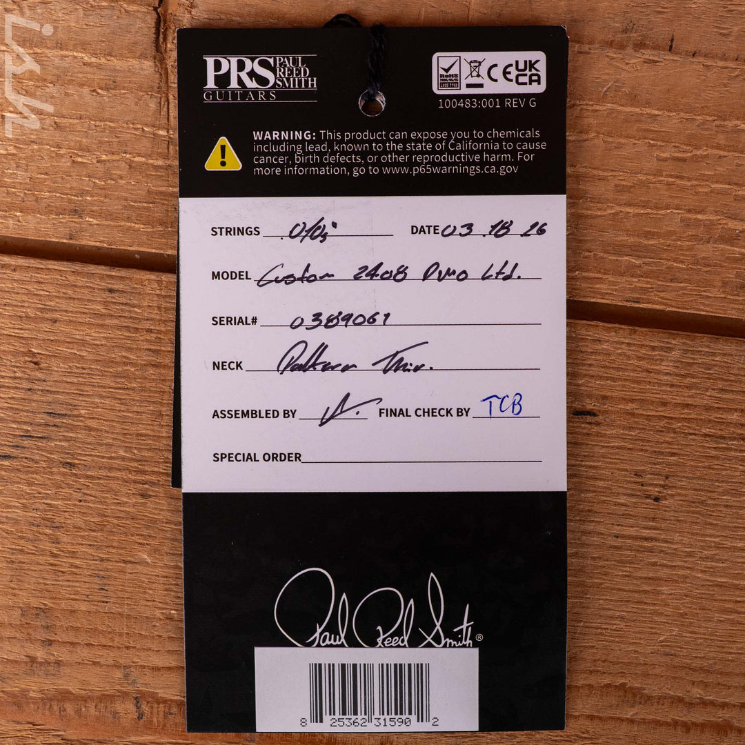 PRS Wood Library Custom 24-08 10-Top DMO Black Raspberry Smokeburst Custom Color