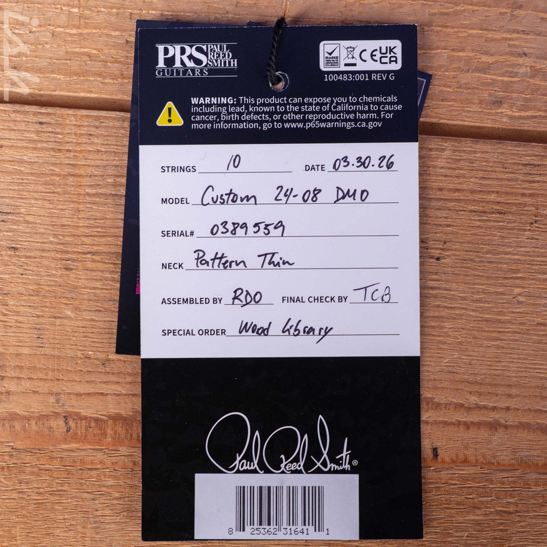 PRS Wood Library Custom 24-08 10-Top DMO Raspberry Red Burst Custom Color