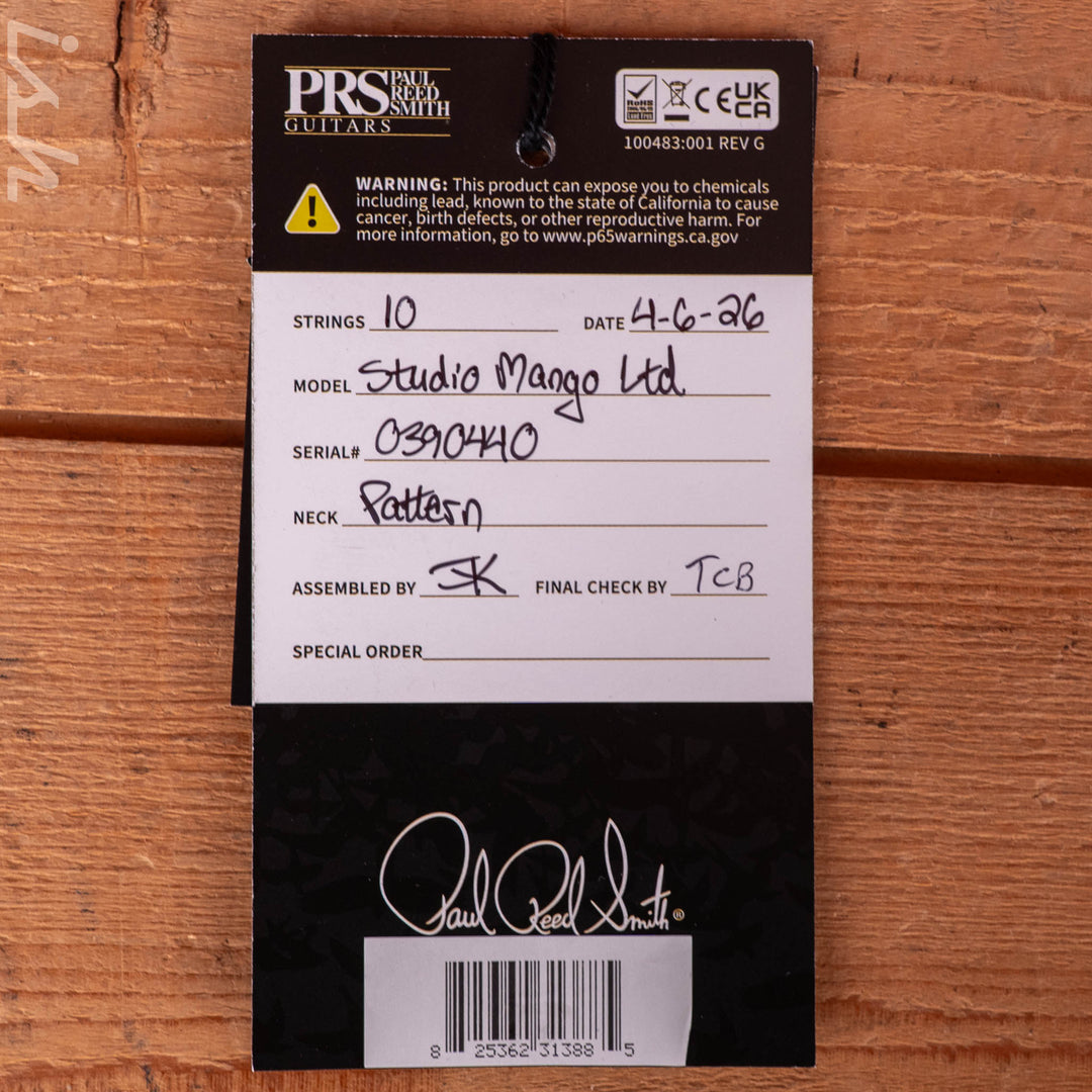 PRS Wood Library Studio Mango Top Mash Green Custom Color